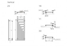 Rysunek techniczny grzejnika Angus - 1300 x 440