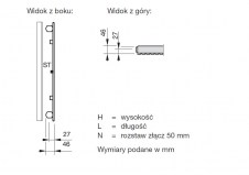 Rysunek techniczny Zehnder AX - 1600 x 352