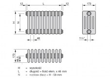 grzejnik Charleston 5 rys. tech. - 190 x 460