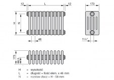 grzejnik Charleston 5 rys. tech. - 190 x 506