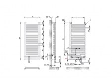 Rysunek techniczny grzejnika Credo-Duo - 1091 x 621