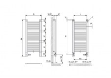 Rysunek techniczny grzejnika Credo - Credo 1471 x 621