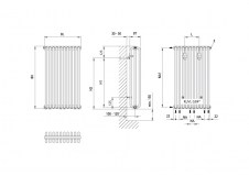 Kermi Desor-S rysunek techniczny - 1800 x 460 - typ 21