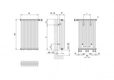 Rysunek techniczny grzejnika Decor - 1200 x 460 - typ 21