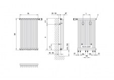 Rysunek techniczny grzejnika Decor-V typ 32 - 2000 x 644 - typ 21