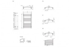Rys. tech. Grzejnika Dexter - 860 x 600