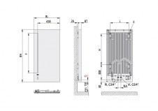 Rysunek techniczny grzejnika Fedon - 1048 x 510