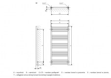 Rysunek techniczny grzejnika Fiona - WGFIN162048