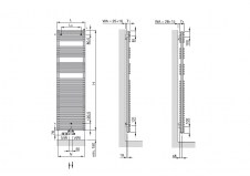 Grzejnik Forma rys. tech. - 1161 x 496 - grzejnik chromowany