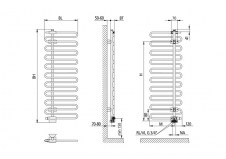 Rysunek techniczny grzejnika Icaro - 1866 x 400