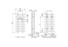 Rysunek techniczny grzejnika Ideos o szerokości 508mm - 1151 x 508