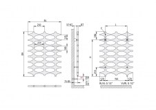 Rysunek techniczny grzejnika Ideos o szerokości 758mm - 1151 x 508