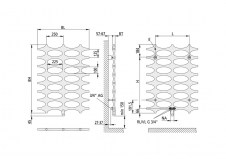 Rysunek techniczny grzejnika Ideos-V o szerokości 508mm - Ideos 1133 x 508