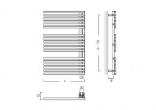 Kaloryfer Giulietta - rysunek techniczny - GLT-50-180