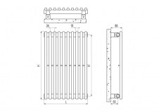 Rysunek techniczny grzejnika Arpa - A1Q15203001A401