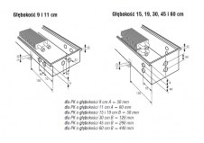 Rysunek techniczny kanału - PK - 110 x 200 x 1800