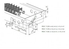 Rysunek techniczny grzejnika kanałowego - PKOC - 110 x 200 x 2400