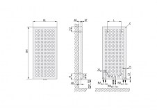 Rysunek techniczny grzejnika Karotherm - 1498 x 433