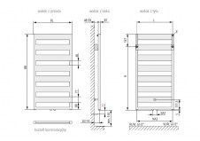 Rysunek techniczny grzejnika Casteo - CTN1M120050-K