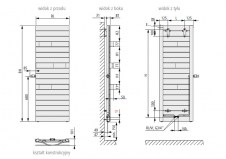 Rysunek techniczny grzejnika Tabeo V - TBV10150050--XK