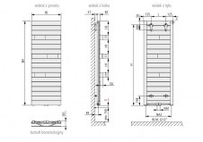 Rysunek techniczny grzejnika Tabeo - TBN10150060-MXK