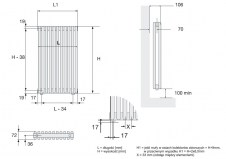 Rysunek techniczny grzejnika Kleo - 1500 x 1056 - 2-warstwowy