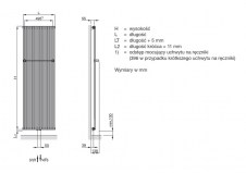 Rysunek techniczny grzejnika Kleo Spa - 1500 x 462