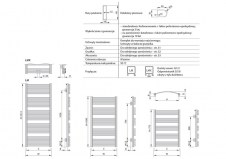 Rysunek techniczny grzejnika Lamelis - Lamelis LMX 1313 x 544