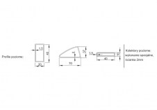 Rysunek techniczny elementów grzejnika Madera Plus - MDP180047114L071000