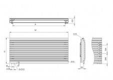 Rysunek techniczny grzejnika Madera Plus - MDP100061514L071000