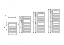 Grzejnik elektryczny Zehnder Metropolitan SPA - 1225 x 500 - schematy