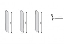 Schemat grzejnika Metropolitan Vertical - 1500 x 385