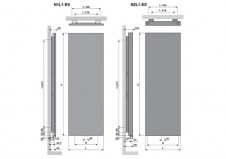 Rysunek techniczny grzejnika Niva nox - N1L1-ES - 1820 x 520