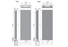 Rysunek techniczny grzejnika ?Niva Pion - N1L1 - 1220 x 520