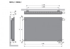 Rysunek techniczny grzejnika Niva Poziom - NH1L1 - 550 x 820