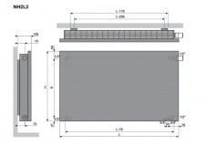 Rysunek techniczny grzejnika Niva Poziom NH2L2 - NH2L2 - 550 x 1078