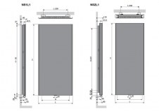 Rysunek techniczny grzejnika Niva Soft - NS1L1 - 1220 x 440