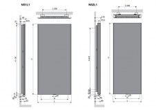 Rysunek techniczny grzejnika Niva Soft - NS2L1 - 2220 x 440