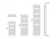 Rysunek techniczny grzejnika Pareo - PTS040-01