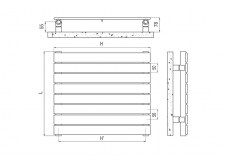 Rysunek techiczny grzejnika Piano Poziom - 1016 x 1220