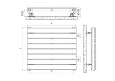 Rysunek Techniczny grzejnika Piano 2 Poziom - 1016 x 1220