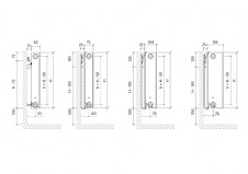 Purmo Ramo Ventil Compact - rysunek techniczny - PURMORCV22400X600