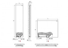 Rysunek techniczny grzejnika Relax Over Power - REOE038-B-