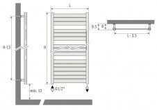 Rysunek techniczny grzejnika Sani Panel - 1190 x 400