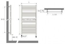 Rysunek techniczny grzejnika Sani Panel - 930 x 1000