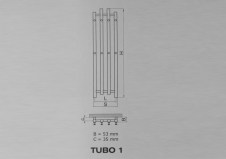 Rysunek techniczny grzejnika Tubo o szerokości 290 mm - 1620 x 460