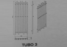 Rysunek techniczny grzejnika Tubo o szerokości 630 mm - 1620 x 460