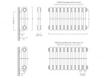 Rysunek techniczny grzejnika Tubus 2 - TUB2-056-33