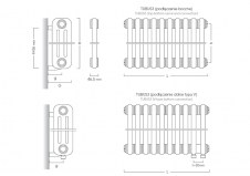 Rysunek techniczny grzejnika Tubus 3 - TUB3-100-22