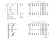 Rysunek techniczny grzejnika Tubus 4 - TUB4-030-15